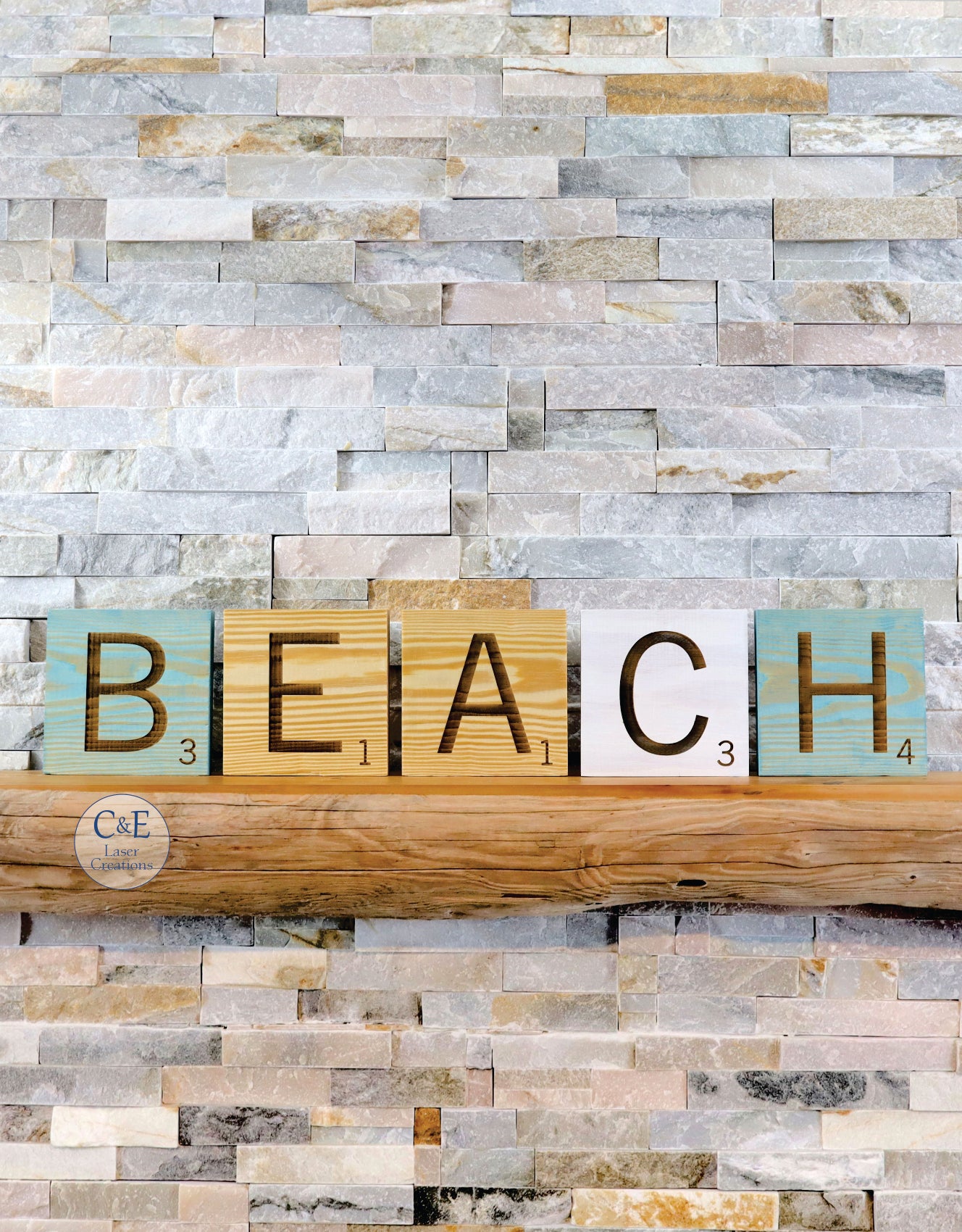 Scrabble Tiles - Natural Stain