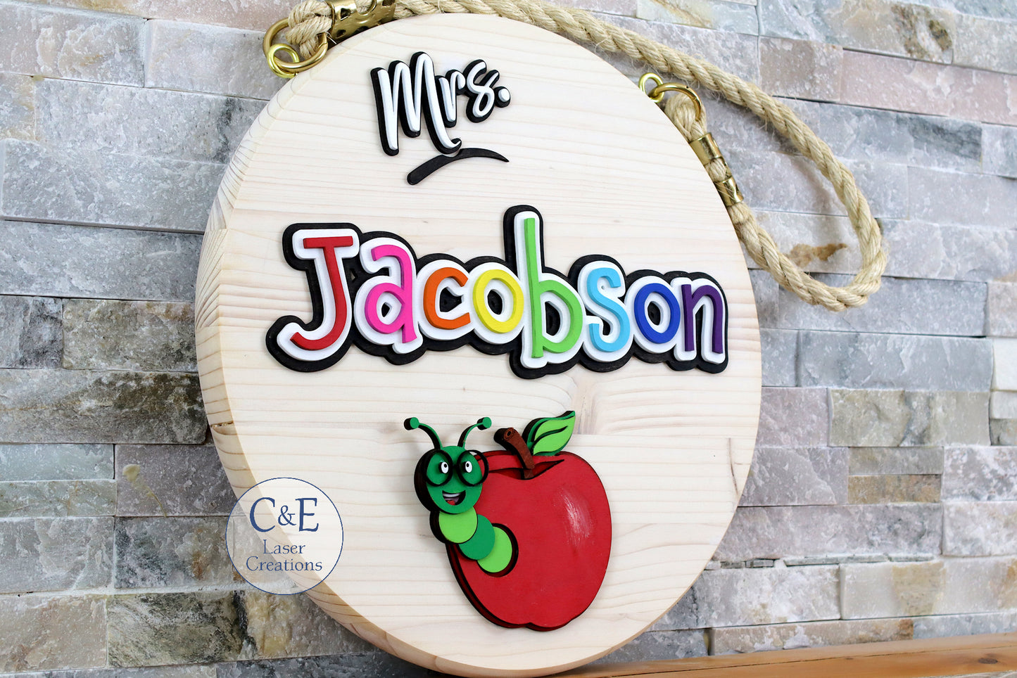 Custom Round Teacher Sign