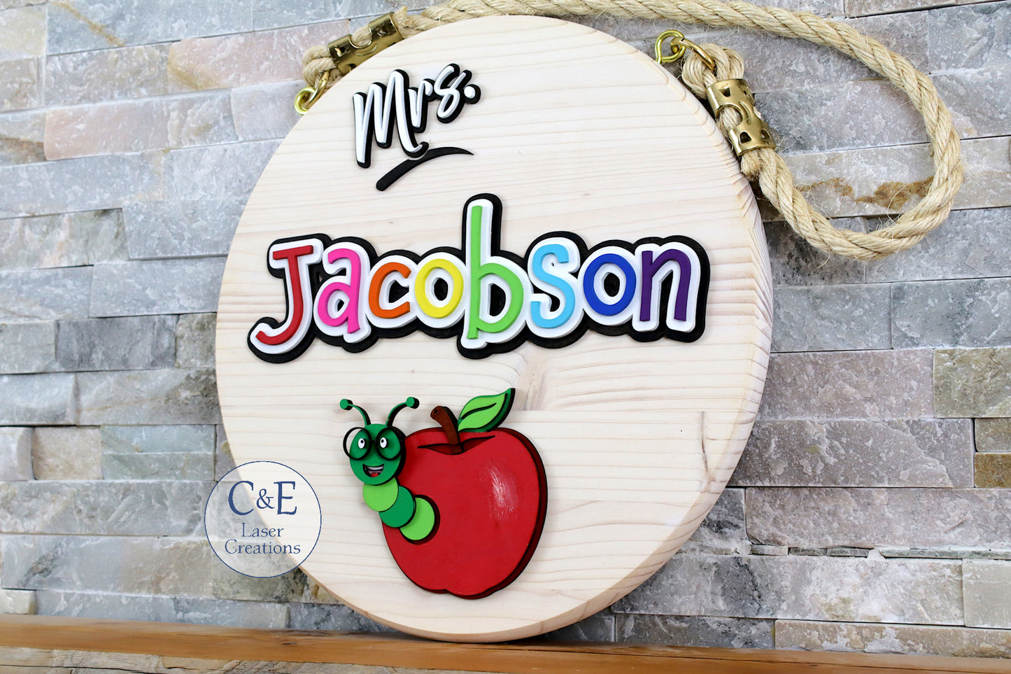 Custom Round Teacher Sign