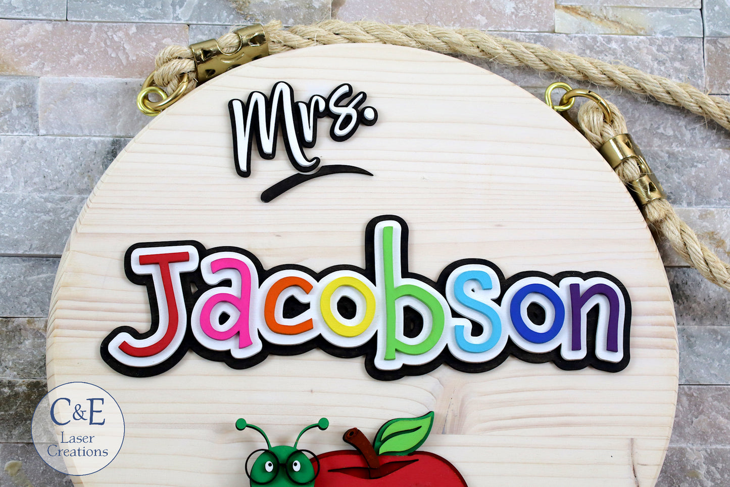 Custom Round Teacher Sign