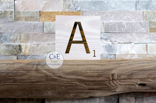 Scrabble Tiles - White Stain